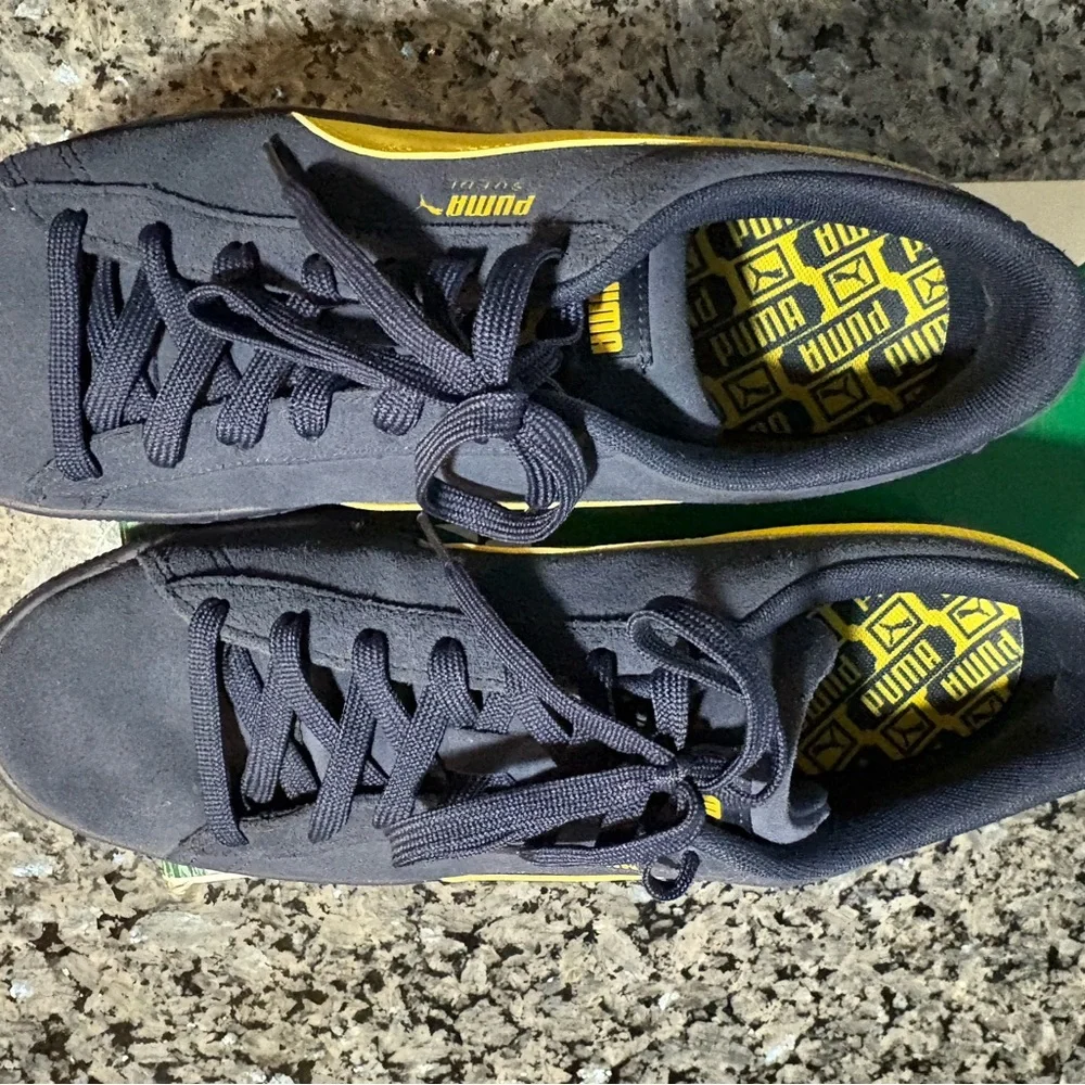 Puma Campus Suede Sneakers - Navy and Yellow - Picture 2 of 3